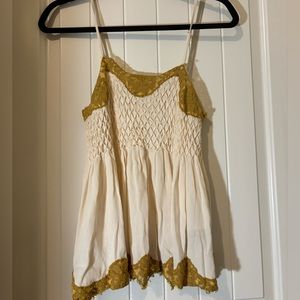 Cream and Yellow lace top
